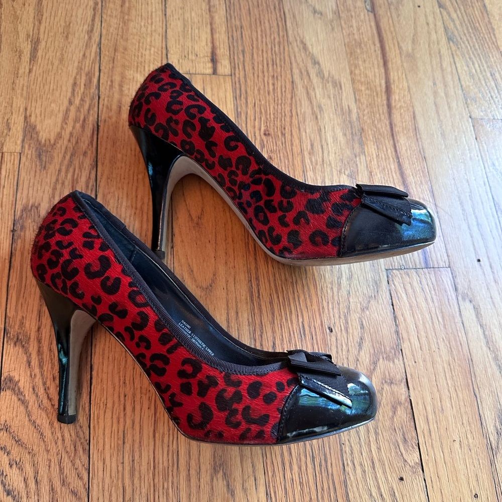 WHBM Red Cheetah Print Heels